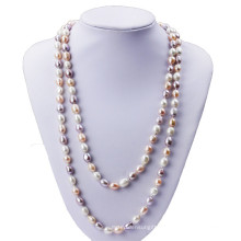 Snh 8mm Rice A Grade Long Pearl Necklace Jewelry for Women